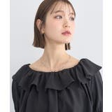 2wayオフショルバルーンヘムフリルブラウス | earth music&ecology  | 詳細画像18 