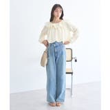 2wayオフショルバルーンヘムフリルブラウス | earth music&ecology  | 詳細画像4 