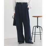 ネイビー | 【セットアップ対応】アソートツータックベルトパンツ | earth music&ecology 