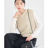 配色ラインMIXニットベスト | earth music&ecology  | 詳細画像1 