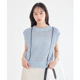 配色ラインMIXニットベスト | earth music&ecology  | 詳細画像2 