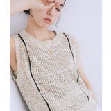 配色ラインMIXニットベスト | earth music&ecology  | 詳細画像3 