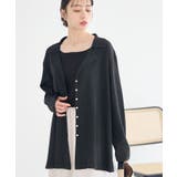 ブラック | テーラーカラーニットカーディガン | earth music&ecology 