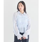 シャーリングストライプシャツ | earth music&ecology  | 詳細画像8 