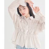 ストライプベージュ | シャーリングストライプシャツ | earth music&ecology 