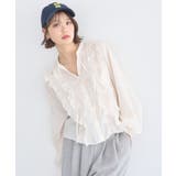 フリルリボンブラウス | earth music&ecology  | 詳細画像1 