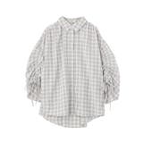 シャーリングスリーブチェックシャツ | earth music&ecology  | 詳細画像27 