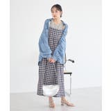 シャーリングラメチェックキャミワンピース | earth music&ecology  | 詳細画像10 