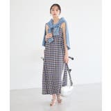 シャーリングラメチェックキャミワンピース | earth music&ecology  | 詳細画像12 