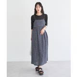 シャーリングラメチェックキャミワンピース | earth music&ecology  | 詳細画像13 