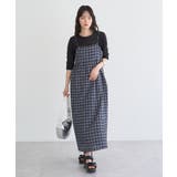 シャーリングラメチェックキャミワンピース | earth music&ecology  | 詳細画像14 