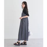 シャーリングラメチェックキャミワンピース | earth music&ecology  | 詳細画像15 