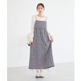 シャーリングラメチェックキャミワンピース | earth music&ecology  | 詳細画像2 