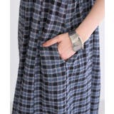 シャーリングラメチェックキャミワンピース | earth music&ecology  | 詳細画像20 