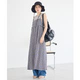 シャーリングラメチェックキャミワンピース | earth music&ecology  | 詳細画像5 