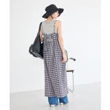 シャーリングラメチェックキャミワンピース | earth music&ecology  | 詳細画像8 