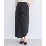 ブラック | ウエストツイストアシメスカート | earth music&ecology 