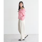 シアーチェック2wayオフショルブラウス | earth music&ecology  | 詳細画像10 