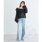 シアーチェック2wayオフショルブラウス | earth music&ecology  | 詳細画像13 