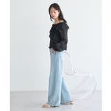 シアーチェック2wayオフショルブラウス | earth music&ecology  | 詳細画像14 