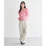 シアーチェック2wayオフショルブラウス | earth music&ecology  | 詳細画像9 