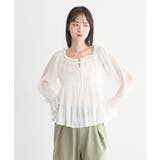 シャーリングフリルオフショルブラウス | earth music&ecology  | 詳細画像2 