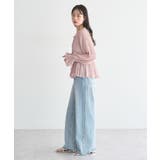 シャーリングフリルオフショルブラウス | earth music&ecology  | 詳細画像5 