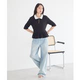 ダブル衿ペプラムプルオーバー | earth music&ecology  | 詳細画像13 