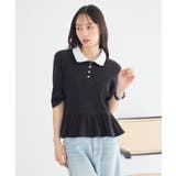 ダブル衿ペプラムプルオーバー | earth music&ecology  | 詳細画像9 