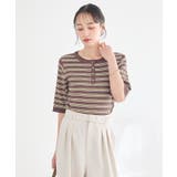 ヘンリーネック半袖ニットプルオーバー | earth music&ecology  | 詳細画像10 