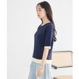 ヘンリーネック半袖ニットプルオーバー | earth music&ecology  | 詳細画像4 