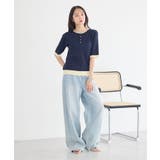 ヘンリーネック半袖ニットプルオーバー | earth music&ecology  | 詳細画像6 