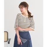 ヘンリーネック半袖ニットプルオーバー | earth music&ecology  | 詳細画像19 