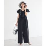 ブラック | ラッフルサロペット | earth music&ecology 