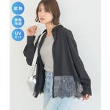 ブラック | 適ON レースヘムシャツ | earth music&ecology 