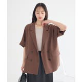 【セットアップ対応】リネンライクダブルジャケット | earth music&ecology  | 詳細画像2 