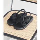 ブラック | ギャザークロスサンダル | earth music&ecology 