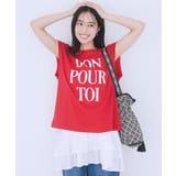フレンチスリーブプリントTシャツ | earth music&ecology | 詳細画像3