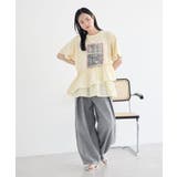異素材ドッキンググラフィックTシャツ | earth music&ecology  | 詳細画像13 