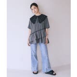 異素材ドッキンググラフィックTシャツ | earth music&ecology  | 詳細画像3 