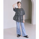 異素材ドッキンググラフィックTシャツ | earth music&ecology  | 詳細画像6 