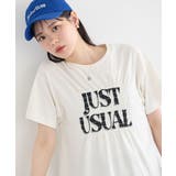 オフホワイト | シャーリングロゴTシャツ | earth music&ecology 