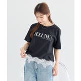 裾レースロゴプリントTシャツ | earth music&ecology | 詳細画像14