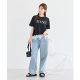 裾レースロゴプリントTシャツ | earth music&ecology | 詳細画像15
