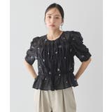 【前後2WAY】フラワー刺繍シャーリングブラウス | earth music&ecology | 詳細画像15