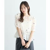 【前後2WAY】フラワー刺繍シャーリングブラウス | earth music&ecology | 詳細画像9