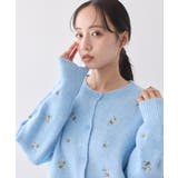 フラワー刺繍クルーネックカーディガン | earth music&ecology  | 詳細画像2 