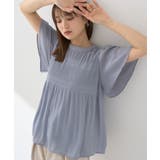 マジョリカプリーツ半袖ブラウス | earth music&ecology | 詳細画像1