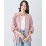 ピンク | バルーンスリーブシアーシャツ | earth music&ecology 