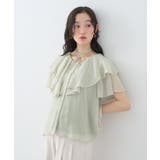 チョーカー付き楊柳ラッフルブラウス | earth music&ecology | 詳細画像4